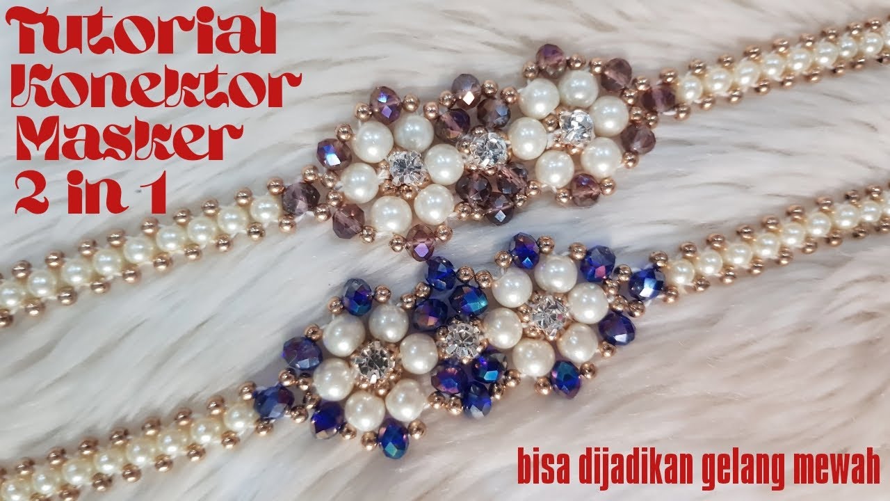 Tutorial konektor masker mutiara 2 in 1 bisa dijadikan gelang mewah // diy pearl bracelet