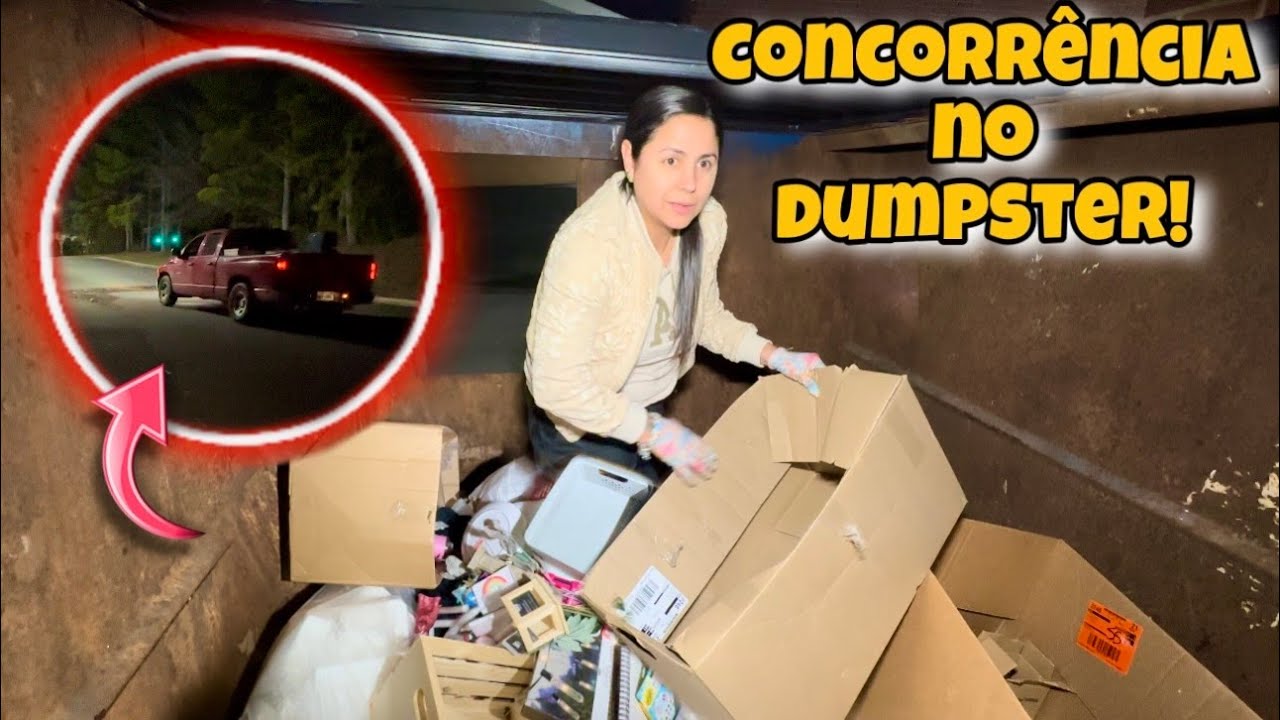 Concorrência no dumpster + Tinha muitas coisas no lixo dos Estados Unidos!🇺🇸
