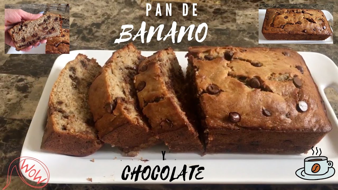 PAN DE BANANO Y CHISPAS DE CHOCOLATE 🍫 (QUEDO RIQUISIMO) CON UNA TACITA DE CAFE 😋
