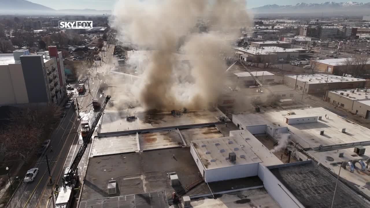 Drone video shows 4-alarm fire in Salt Lake City