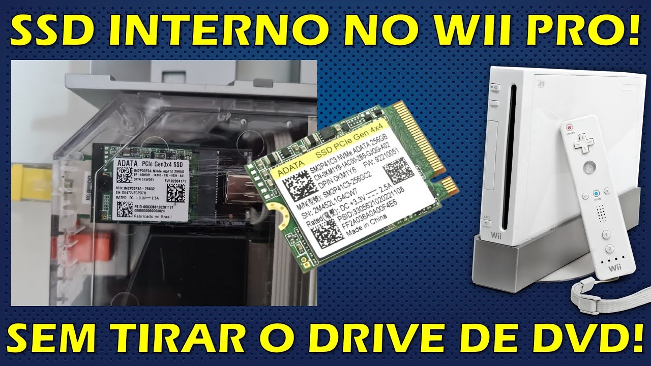 SSD M.2 INTERNO NO NINTENDO WII! COLOQUEI UM SSD NVME DENTRO DO WII - FICOU BOM? NINTENDO WII PRO