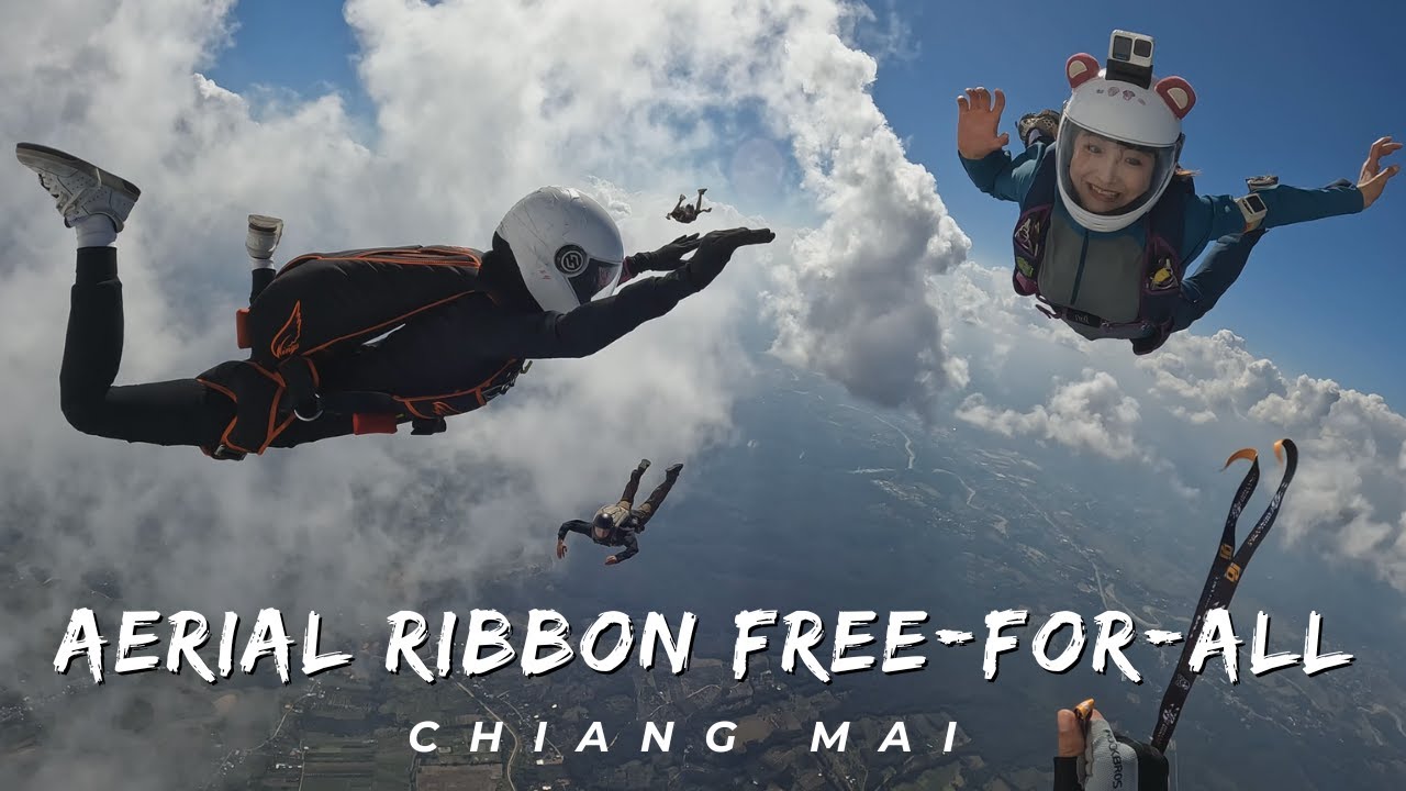 SHORTS | Aerial Ribbon Free-for-All | 天上搶彩帶大亂鬥 | Skydive Chiang Mai  #skydiving