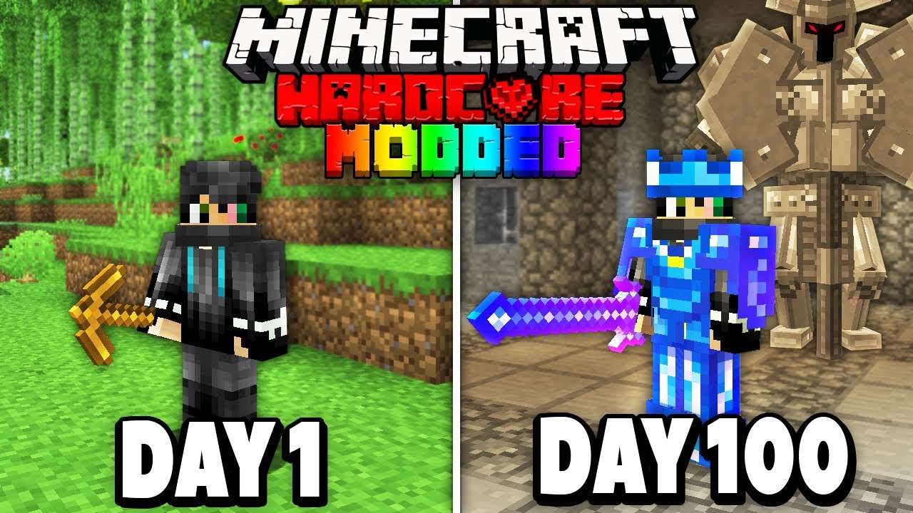 I Survived 100 Days in Modded Hardcore Minecraft.. Here's What Happened