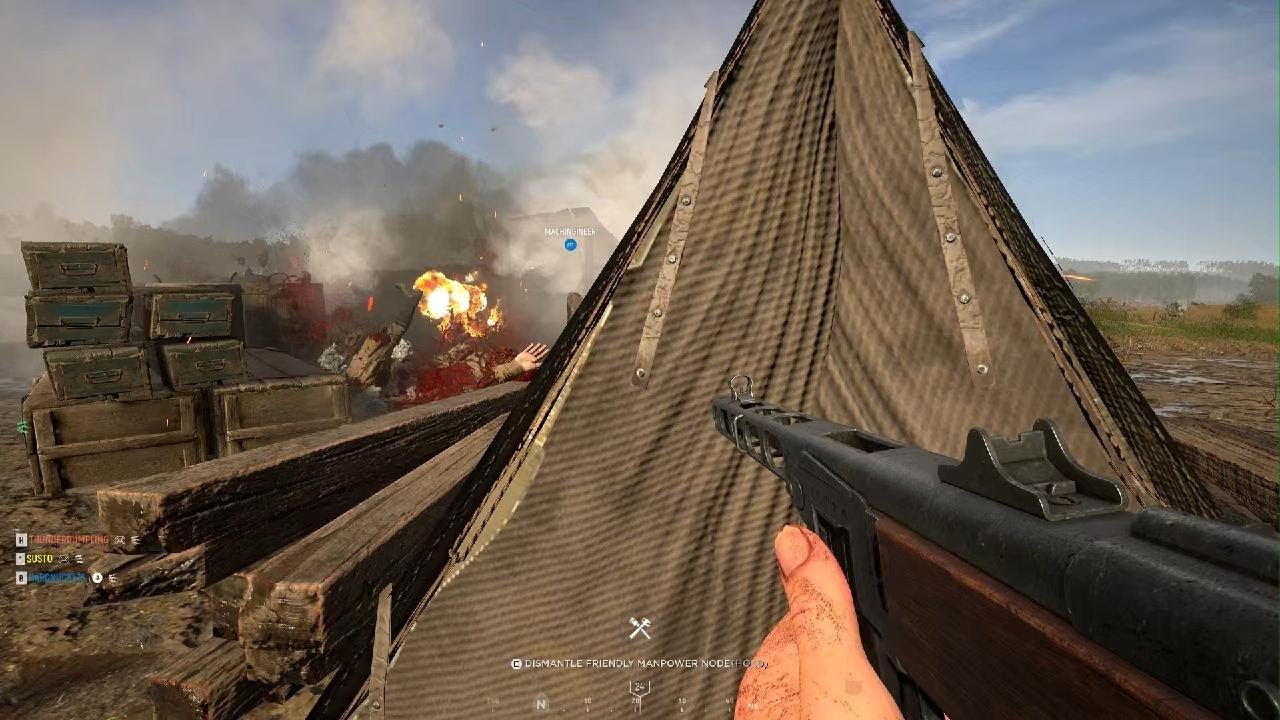 Hell Let Loose Garrison camping By an enemy tank!