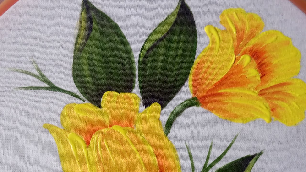 @BushraPainting Tutorial painting pillow cover design | fabric painting on clothes easy