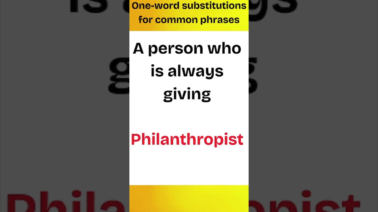 Philanthropist | Word Meaning & Explanation | Learn English Vocabulary #englisholympiad #shorts