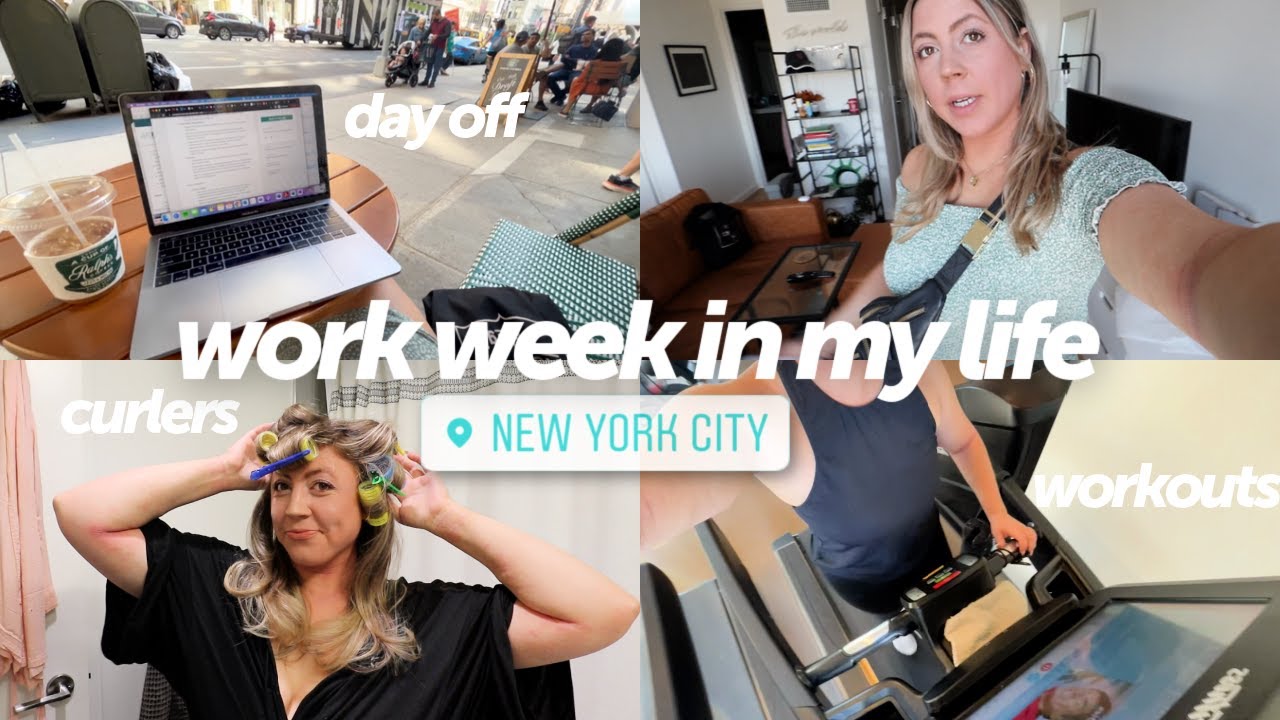 9-5 Work week in my life in NYC: Boyfriend's birthday, trying velcro curlers, work lunches + more!
