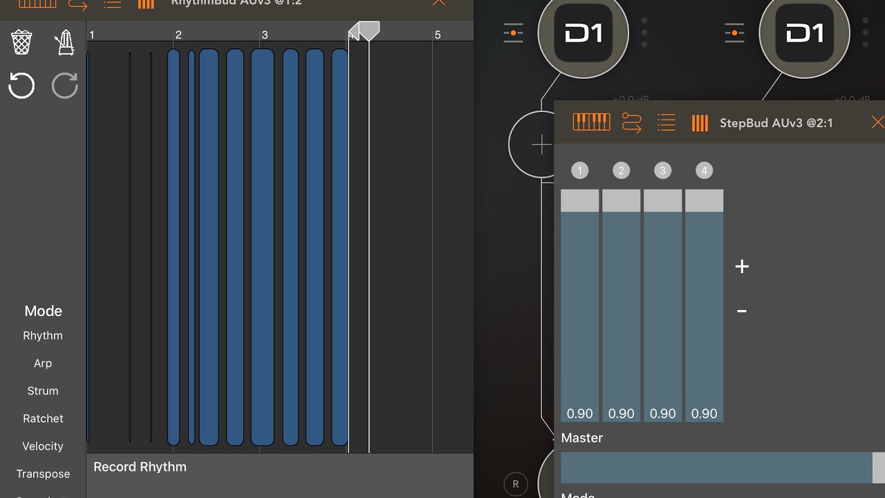 RhythmBud and StepBud AUv3 Midi Fx - Tutorial: an introduction on how to record