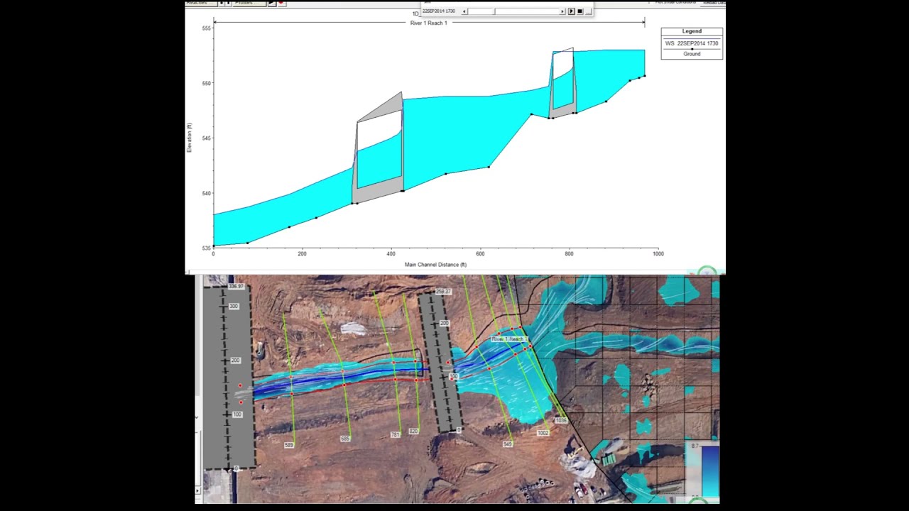 HEC-RAS Combined 1D-2D simulation model for 100yr design storm