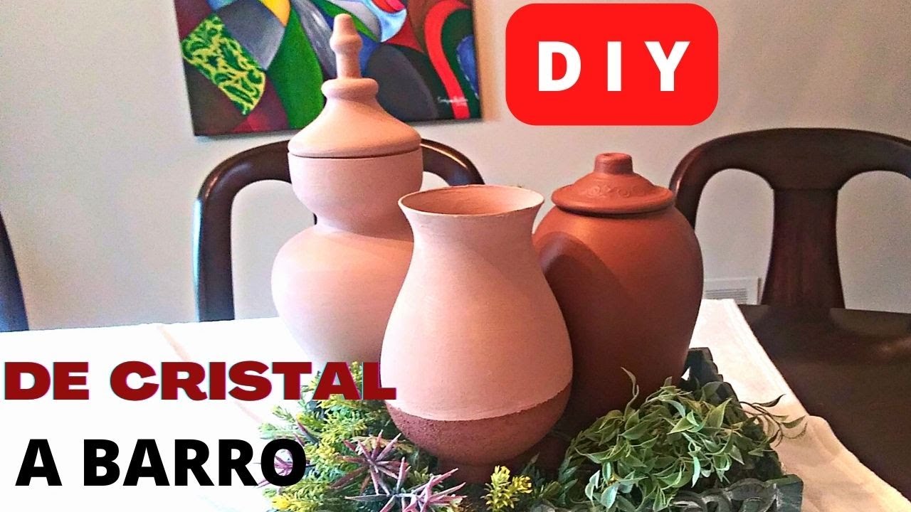 DIY CÓMO TRANSFORMAR JARRONES DE CRISTAL A JARRONES DE BARRO / IDEAS PARA PRIMAVERA/ VERANO/OTOÑO