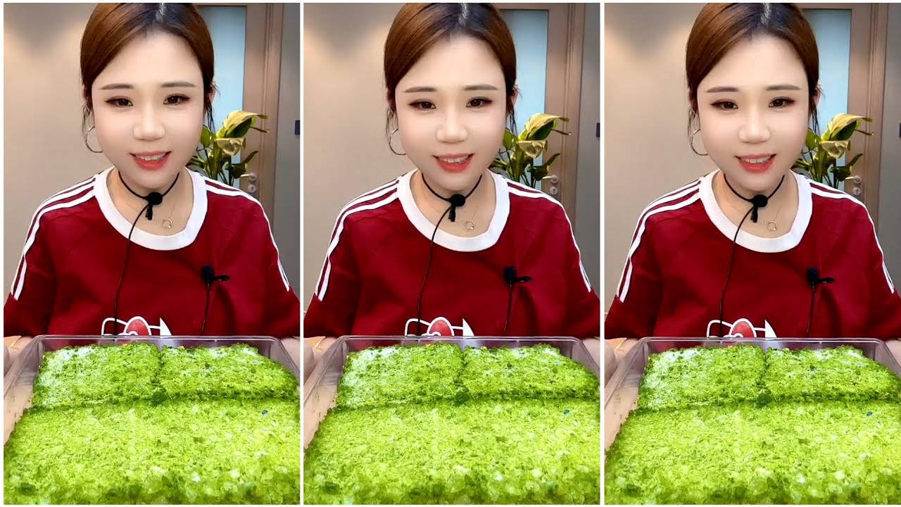 ASMR MATCHA ICE EATING 