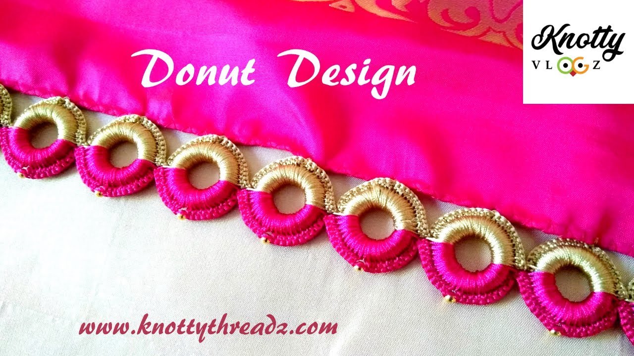 Crochet Saree Kuchu | Double Colour Donut Design For Beginners | Kannada Tutorial | Knotty Threadz