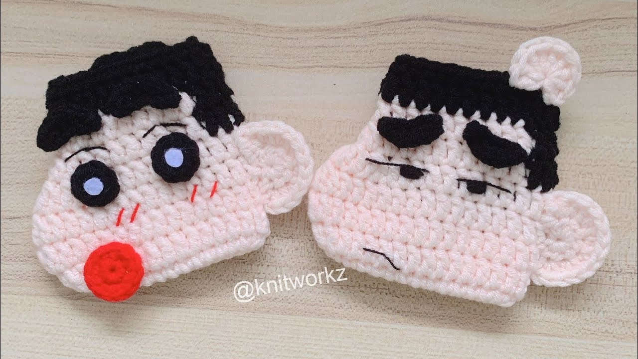 Crochet beginners - how to crochet Crayon shin-chan card pouch full tutorial | crochet pouch