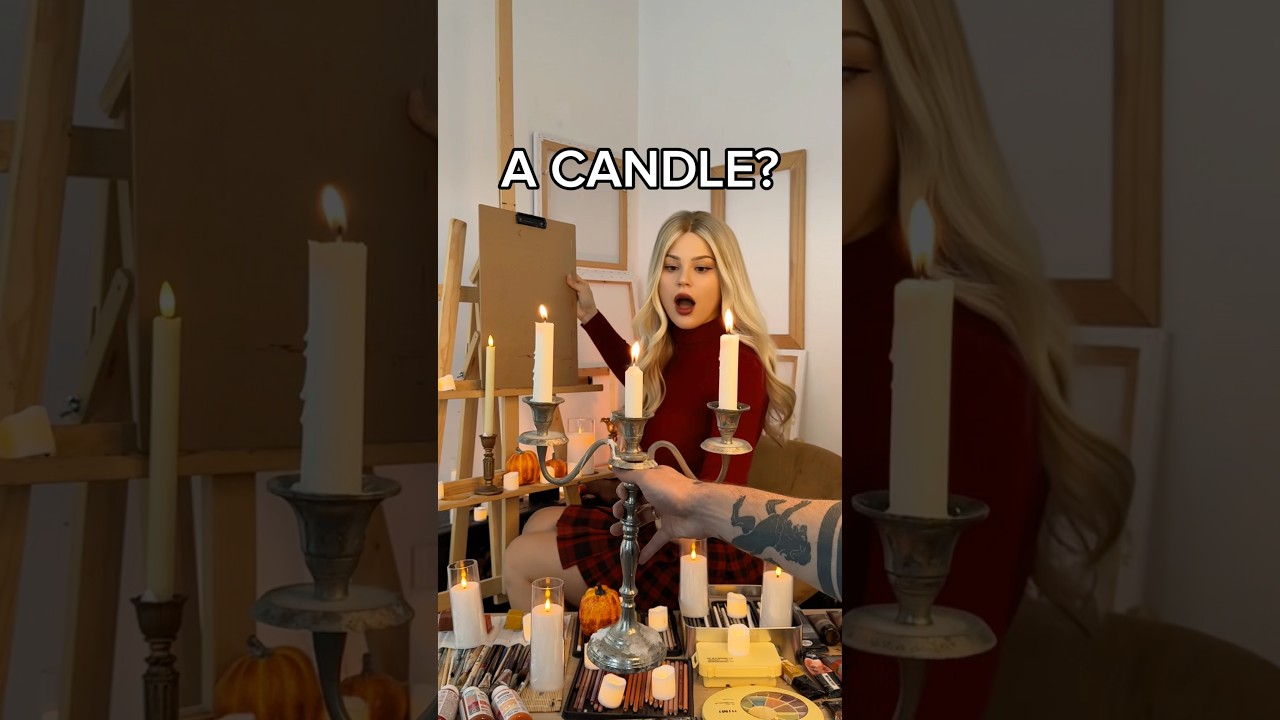 МОЖНО ЛИ РИСОВАТЬ СВЕЧОЙ? 🕯️ ПОПРОБУЙТЕ ЭТОТ УРООК ПО ИСКУССТВУ! #искусство #урок #среда #шорты #...