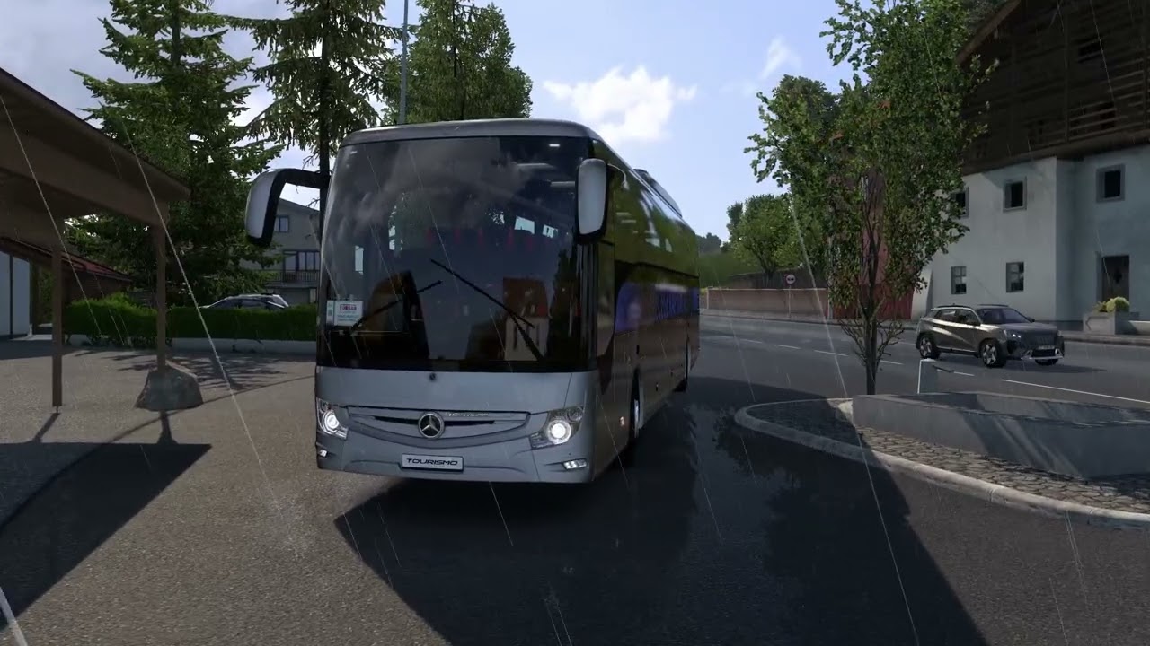 Ets2 Mercedes Tourismo coach in Innsbruck mountain village loop