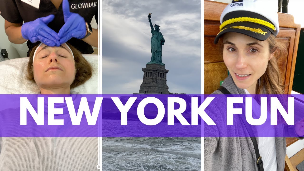 NYC | Skincare at Glowbar 😊 The Roxy Hotel 🏨 Manhatta 🍽  Boat tour 🗽@DrDrayzday