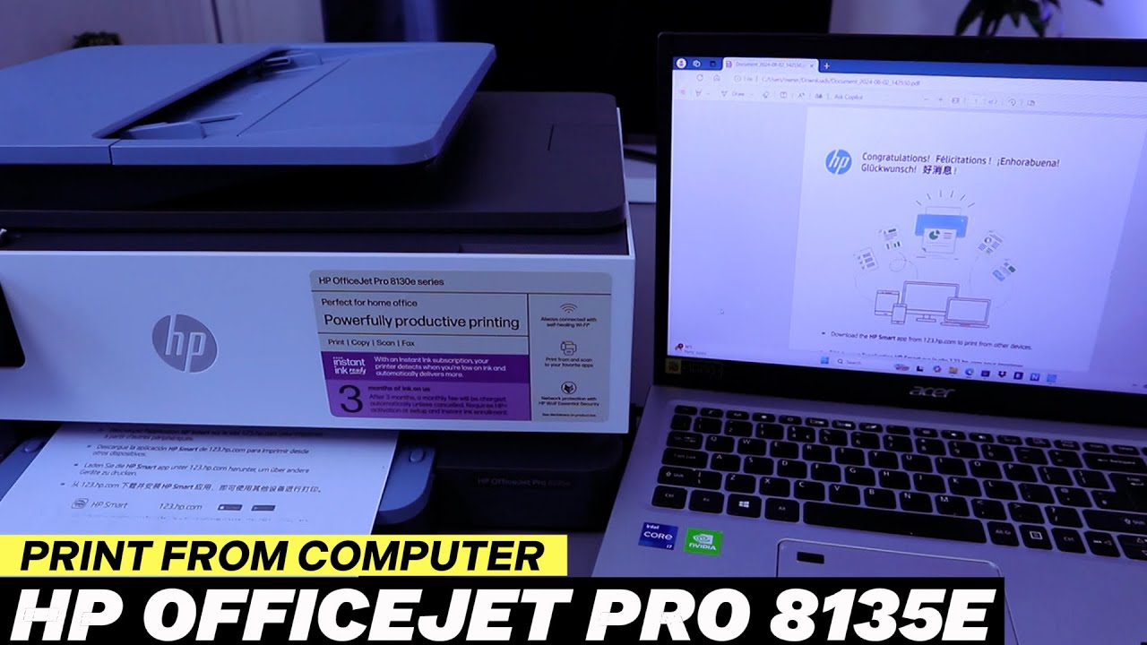 How To Do Print from Computer To HP Officejet Pro 8135e Printer