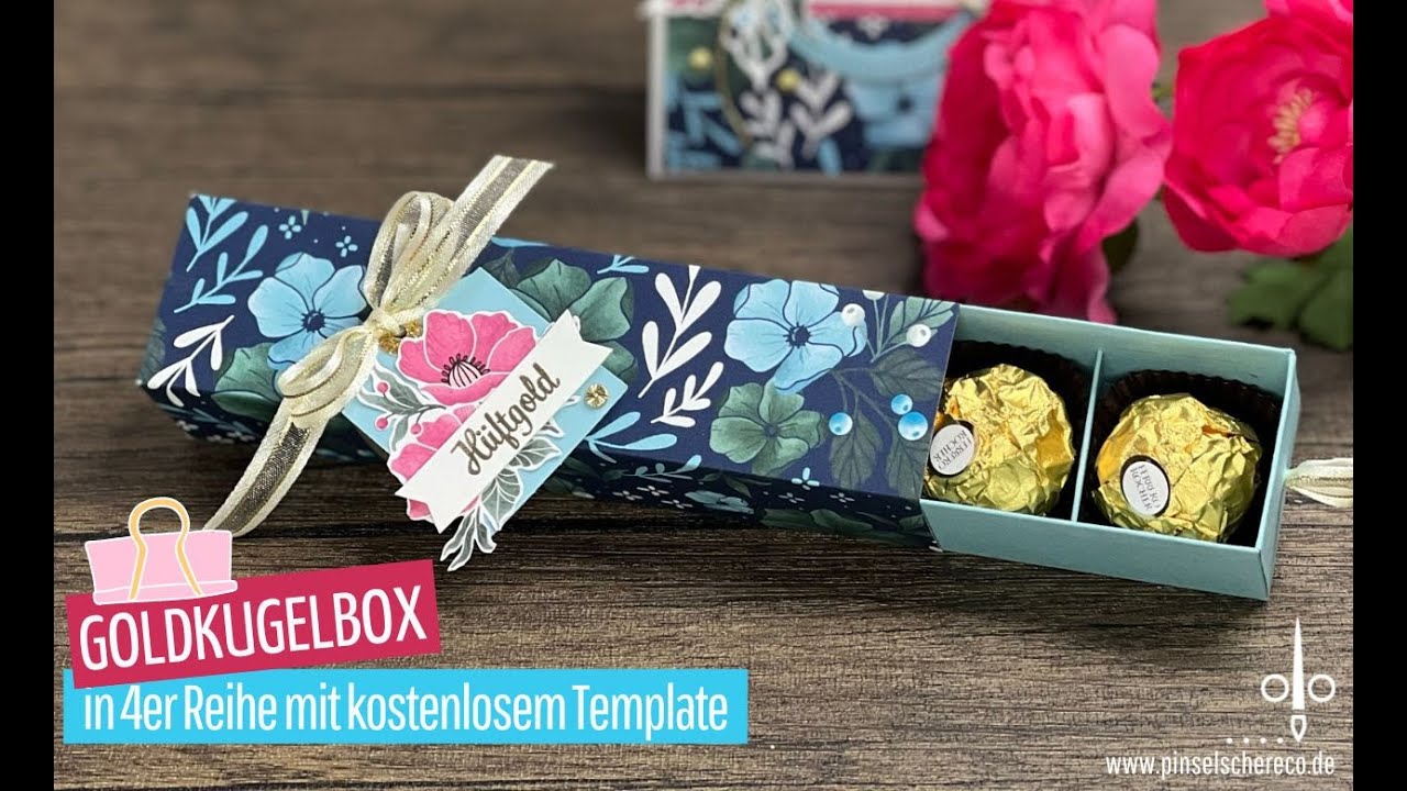 Goldkugelbox in 4er Reihe | Hüftgold | Perfekt passende Blumen & Kreativset Gut geschenkt