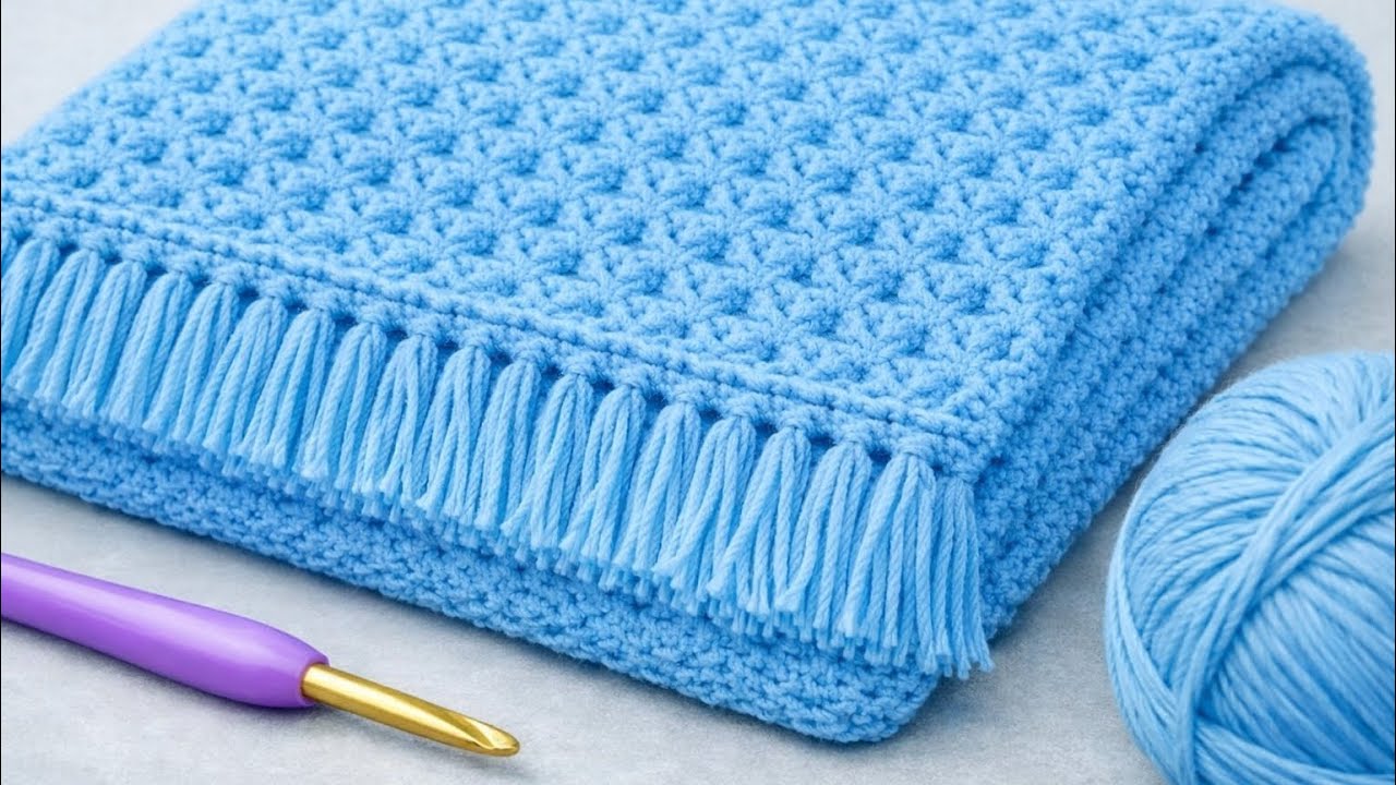 VERY EASY & FAST Crochet Pattern for Beginners ❤️😍 Crochet 2 Rows Baby Blanket Pattern ✅💯