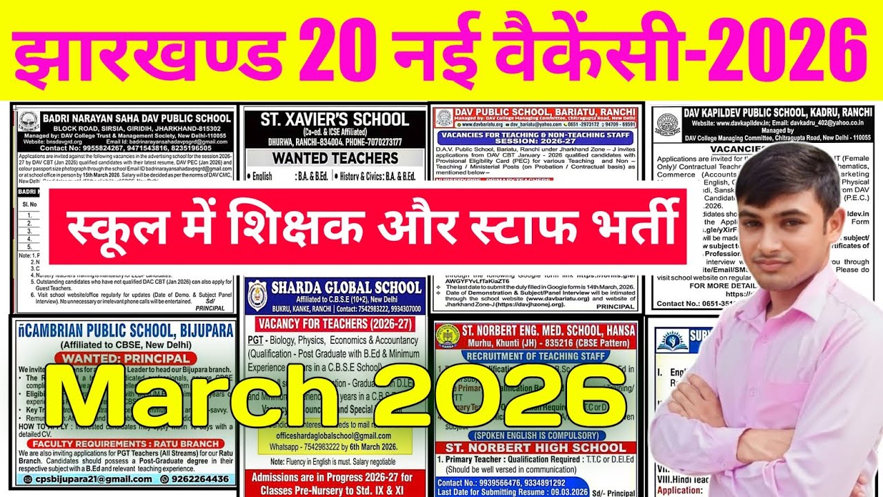 #jharkhand school vacancy #jharkhand new vacancy 2026  #jharkhand kvs new vacancy 2026 #sagarsaw