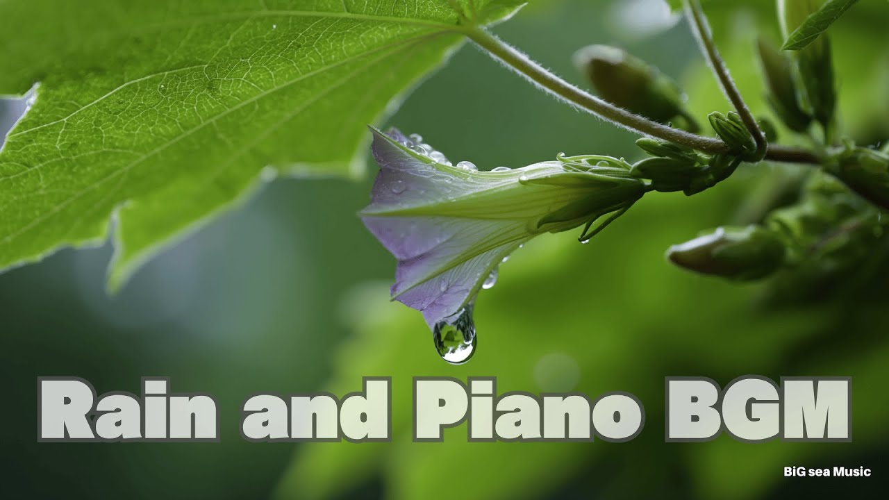 【朝顔】Relaxing Rain and Piano BGM – Calm Morning Music for Work, Study, and Sleep.