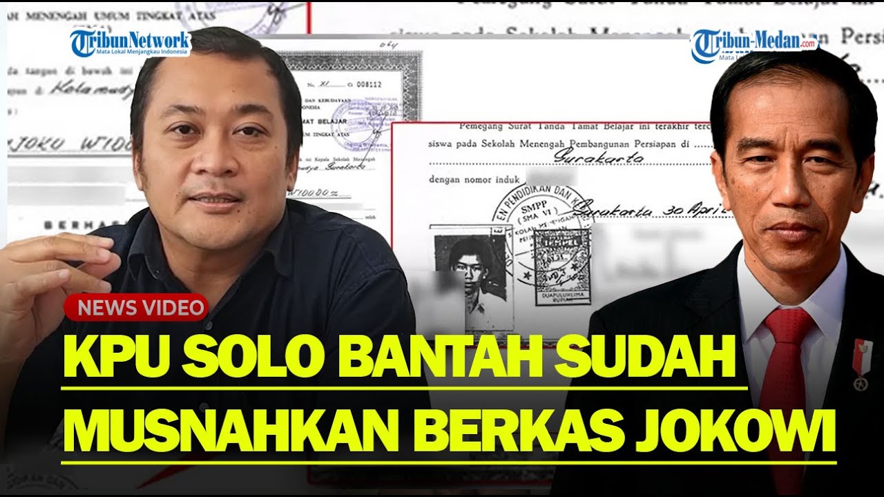 SEMPAT HEBOH❗ Kini KPU Solo Musnahkan Berkas Pendaftaran dan Ijazah Jokowi