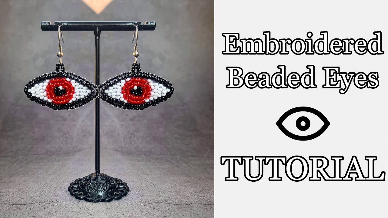 Bead Embroidered Eyes Earrings tutorial | How to make Seed Beaded eyes | Part 1