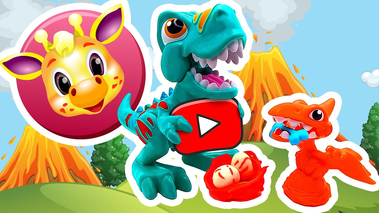 Play-Doh dinosaur. Video for kids. Unpacking toys. Распаковка игрушек. KIDZ PLAY