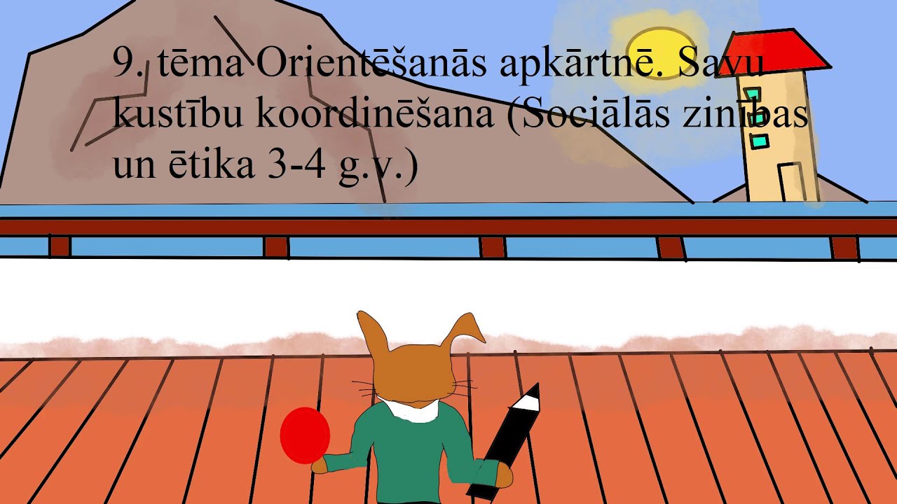 Multfilma ''Orientēšanās apkārtnē. Savu kustību koordinēšana'' (Sociālās zinības un ētika 3-4 g.v.)