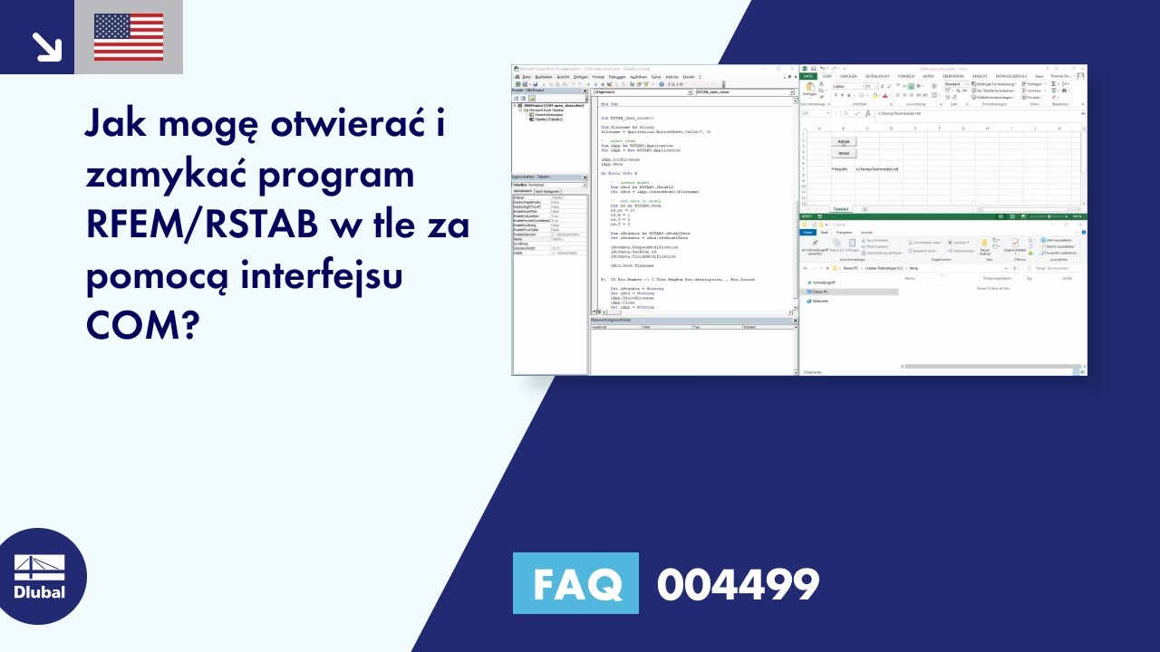 [EN] [PL] FAQ 004499 | Jak mogę otwierać i zamykać program RFEM/RSTAB w tle za pomocą interfejsu ...