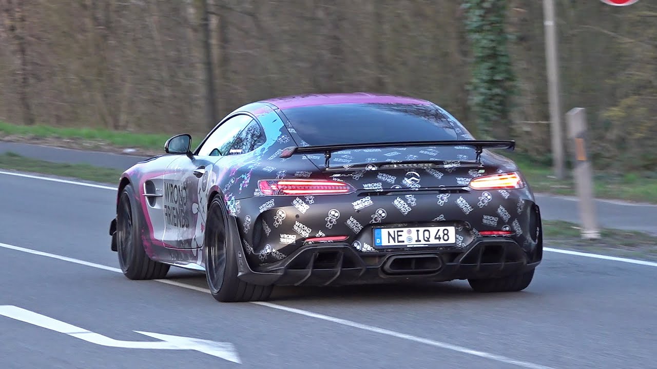 Mercedes-AMG GT R with Straight Pipes Fi Exhaust! Drag Racing, Accelerating, Loud Sounds!