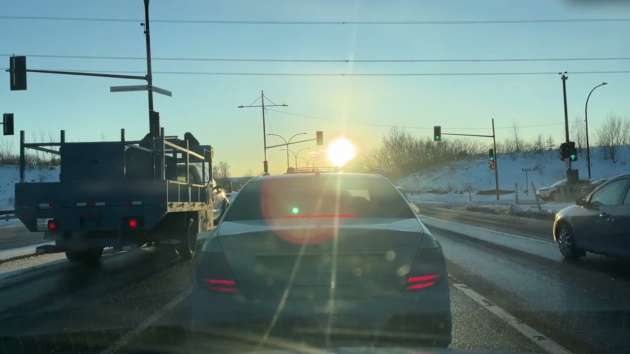 4K Arctic sun while driving