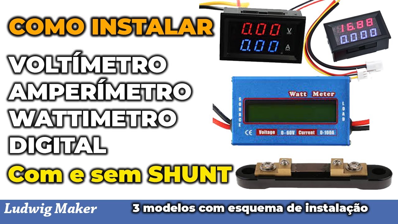 VOLTÍMETRO AMPERÍMETRO WATTÍMETRO DIGITAL AJUSTES E INSTALAÇÃO COMPLETO