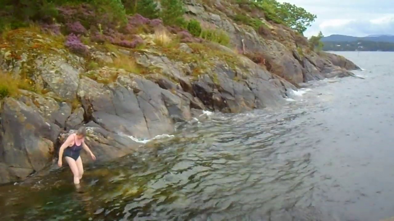 Swimming Fanafjord, Bergen, Norway