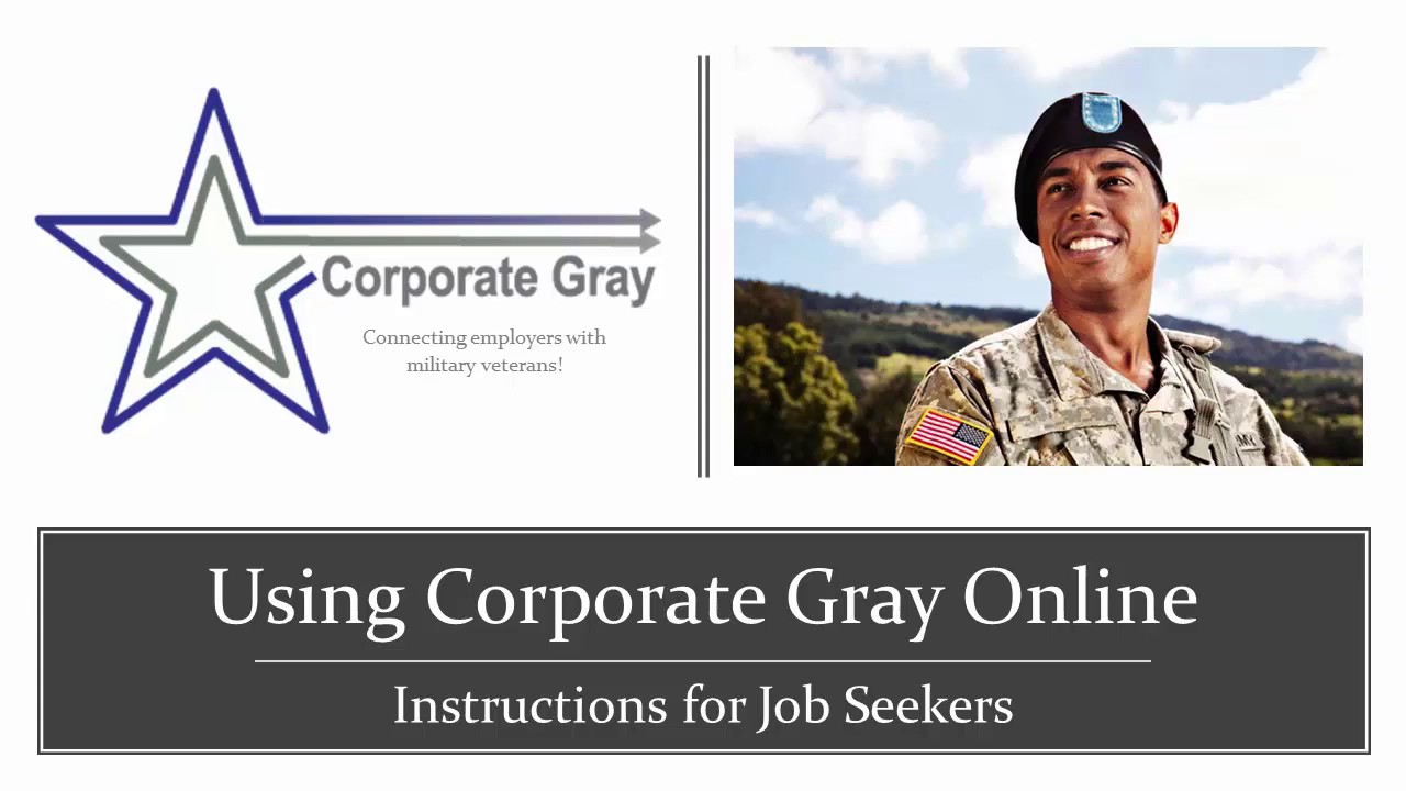Corporate Gray Online for Job Seekers