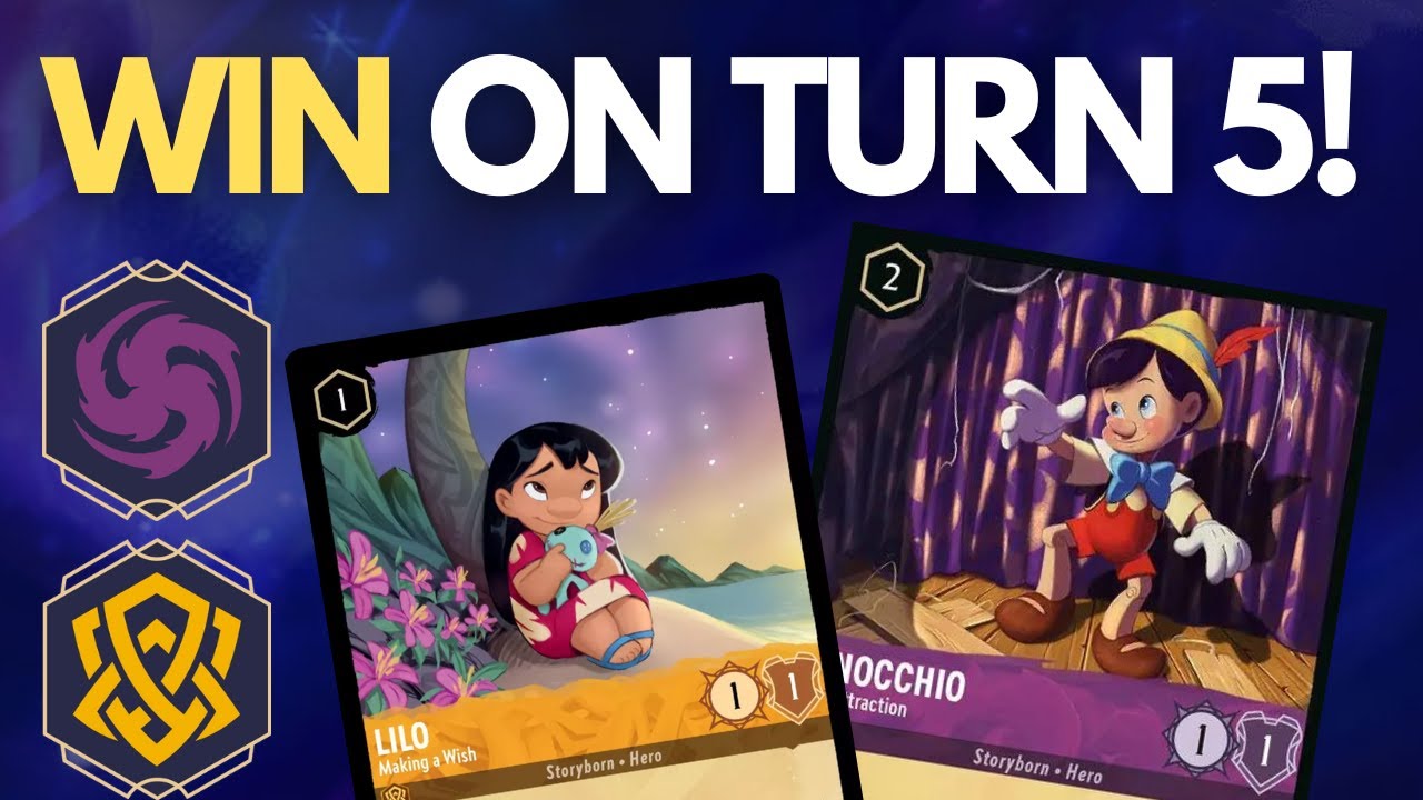 Win On TURN 5! Amethyst Amber Agrro Lorcana Gameplay and Deck Overview