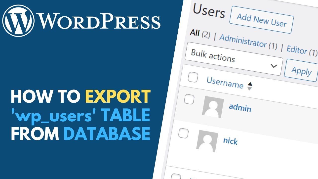 How to Export the WordPress 'wp_users' Table as a .CSV File // Export User Data via phpMyAdmin