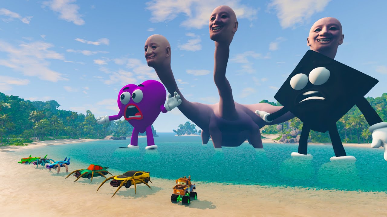 ALL MONSTERS Big & Small Cars with WE SWAM TOO FAR HYDRA  & BUS EATER & CAR EATER – BeamNG Drive