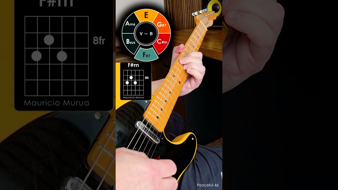Melody Chords Peaceful 46 #gitar #guitar #guitarist #guitarra