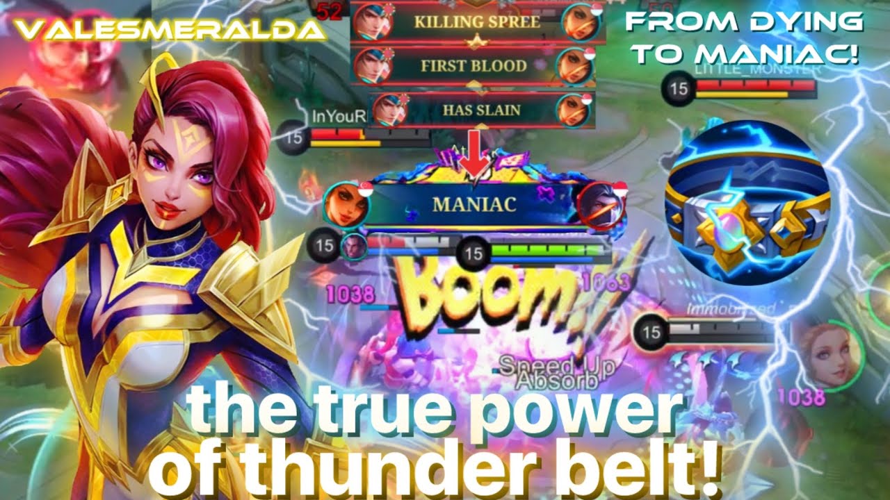 HOW I TURNED FROM 0/4/1 KDA TO MVP AND MANIAC! THE POWER OF THUNDER BELT ESME! | Valesmeralda | MLBB