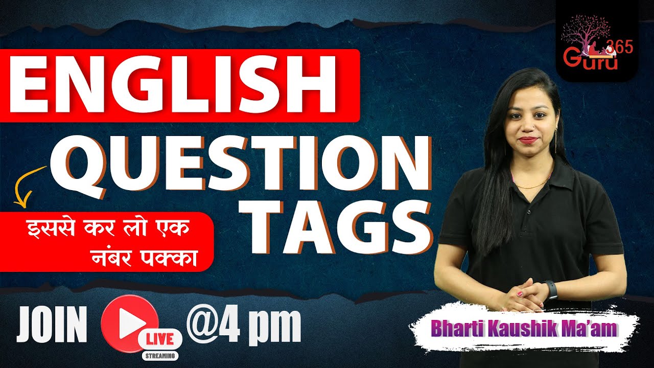 HTET ENGLISH Classes 2024 | Haryana TET PRT/TGT/PGT QUESTION TAG | Bharti Kaushik mam