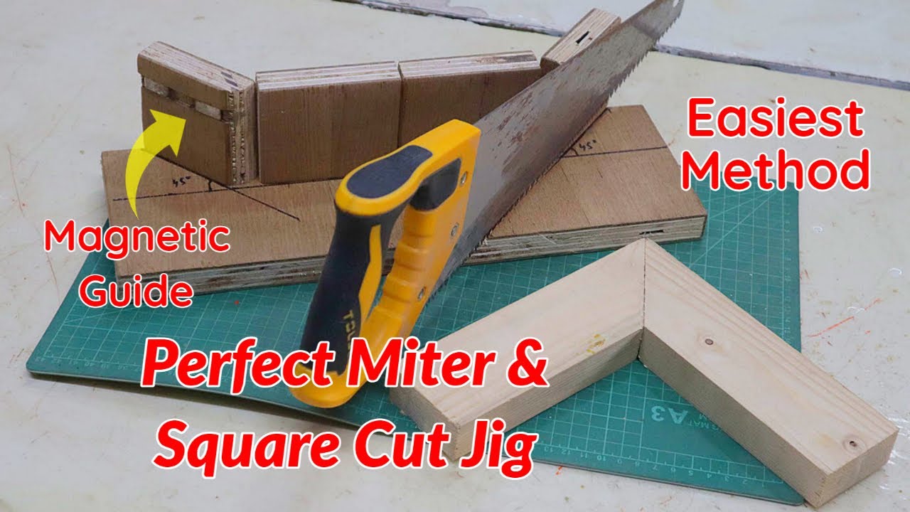The Perfect Miter Cutting Jig - Accurate Square and Miter Cuts Using Hand Saw