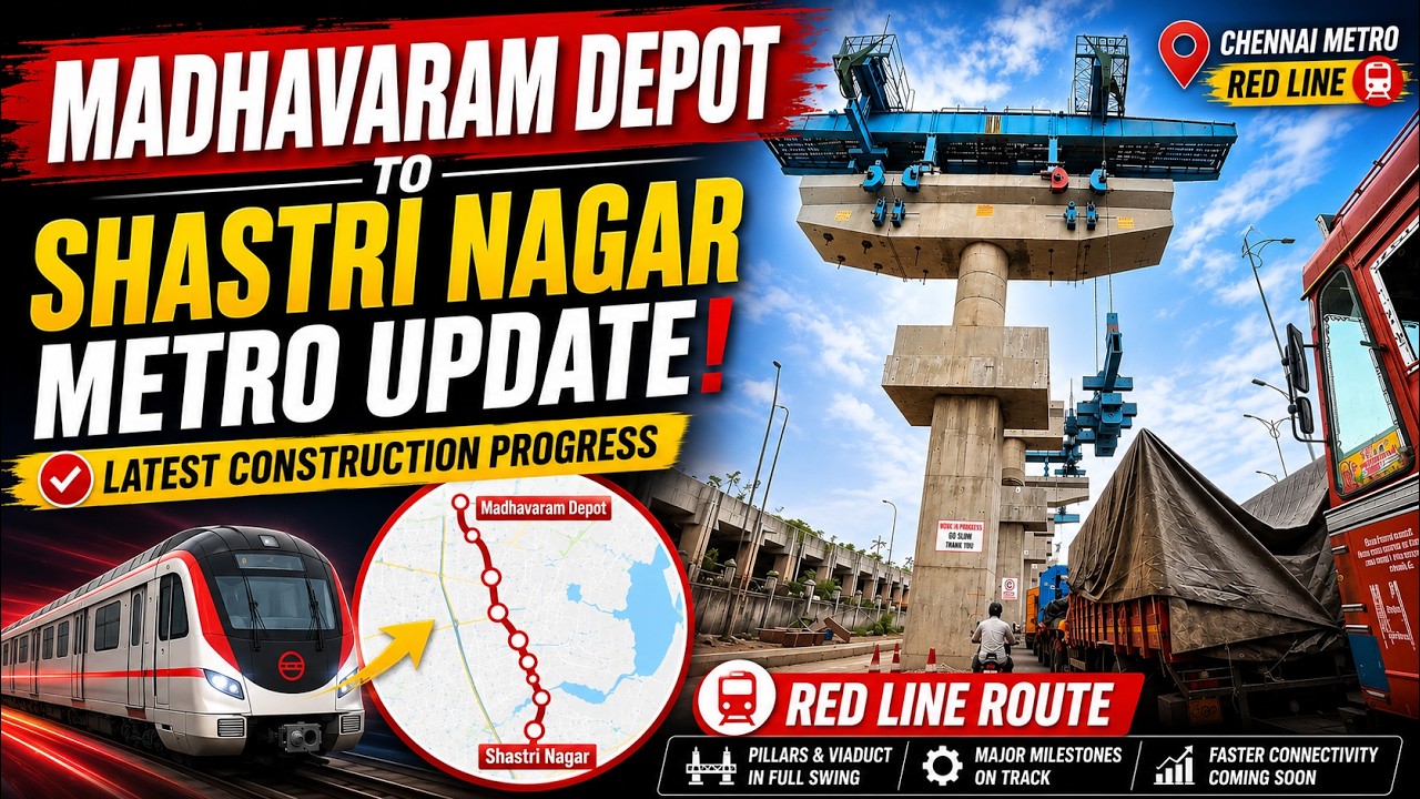 🚇 Chennai Metro Red Line Update | Madhavaram Depot to Shastri Nagar Metro update | July 2026