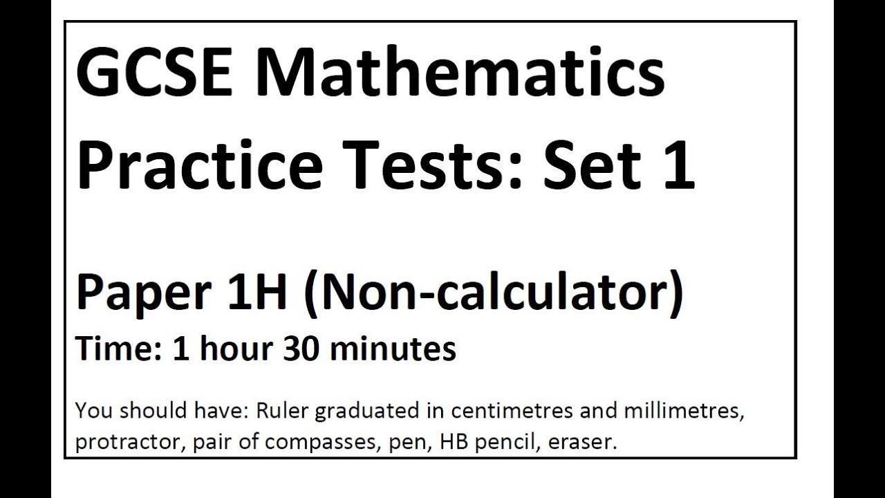 Practise Paper 1H Higher non calc Edexcel walkthrough and solutions