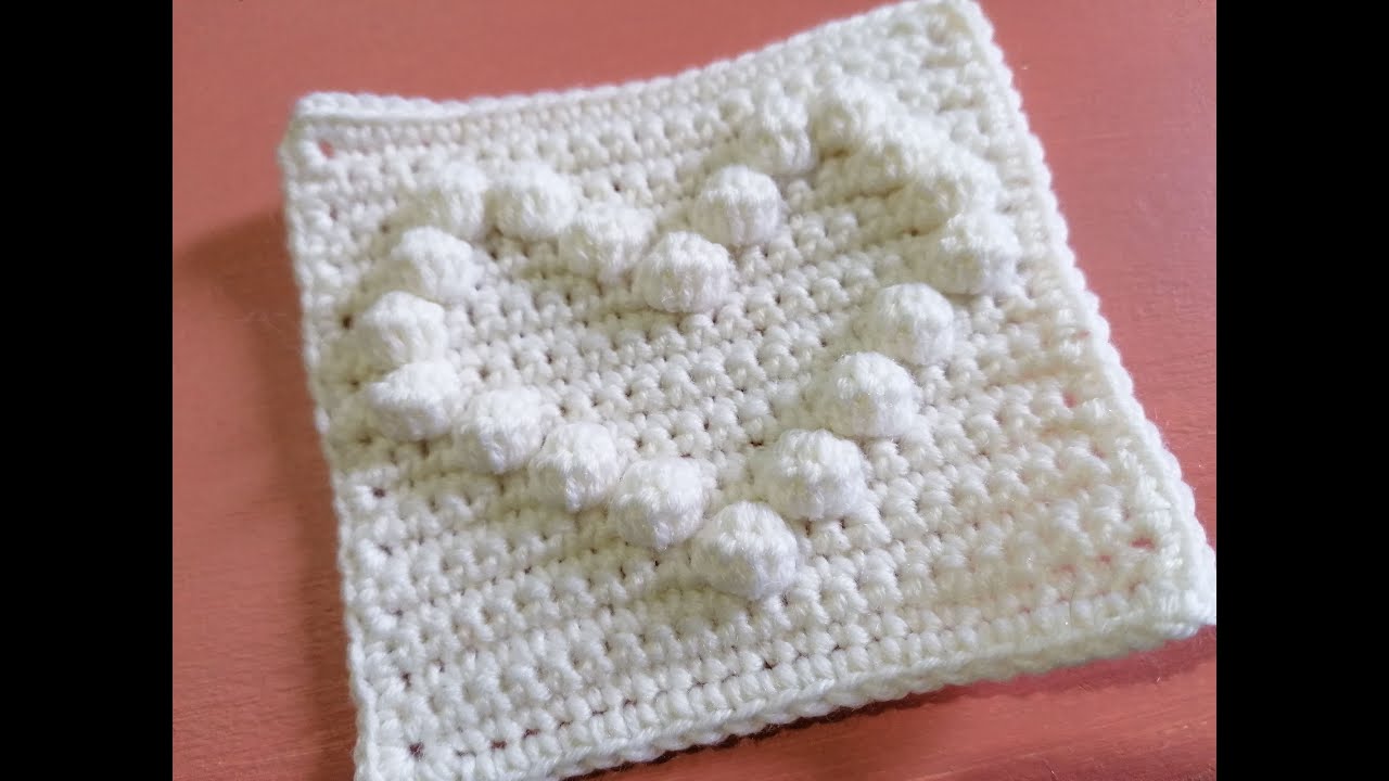 Tutorial mattonella cuore punto bobble uncinetto