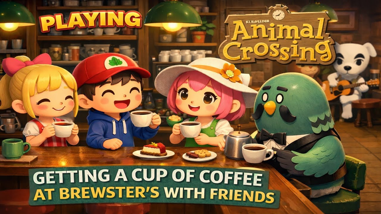 ⏰ LIVE / Let’s Play Animal Crossing ☕️🌿 Getting a Cup of Coffee at Brewster’s With Friends