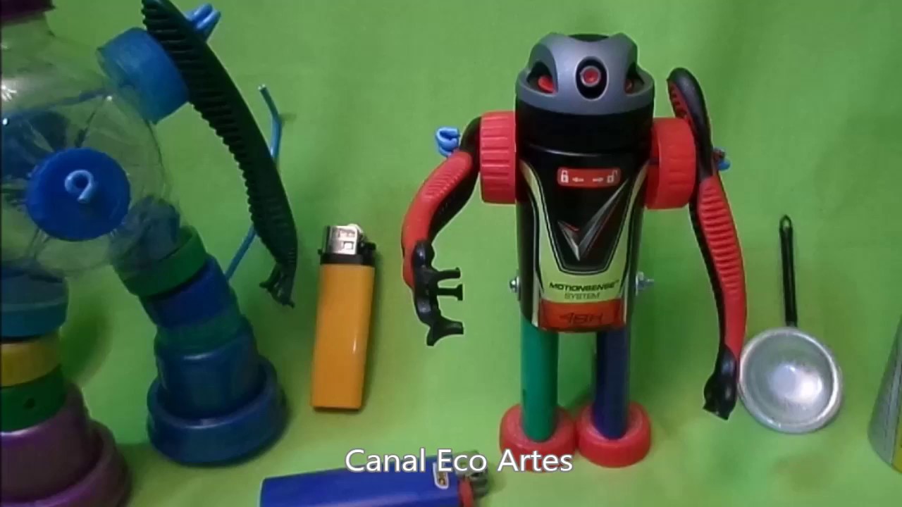 Como fazer Robô Articulado com 04 Tipo de Materiais Reciclados.