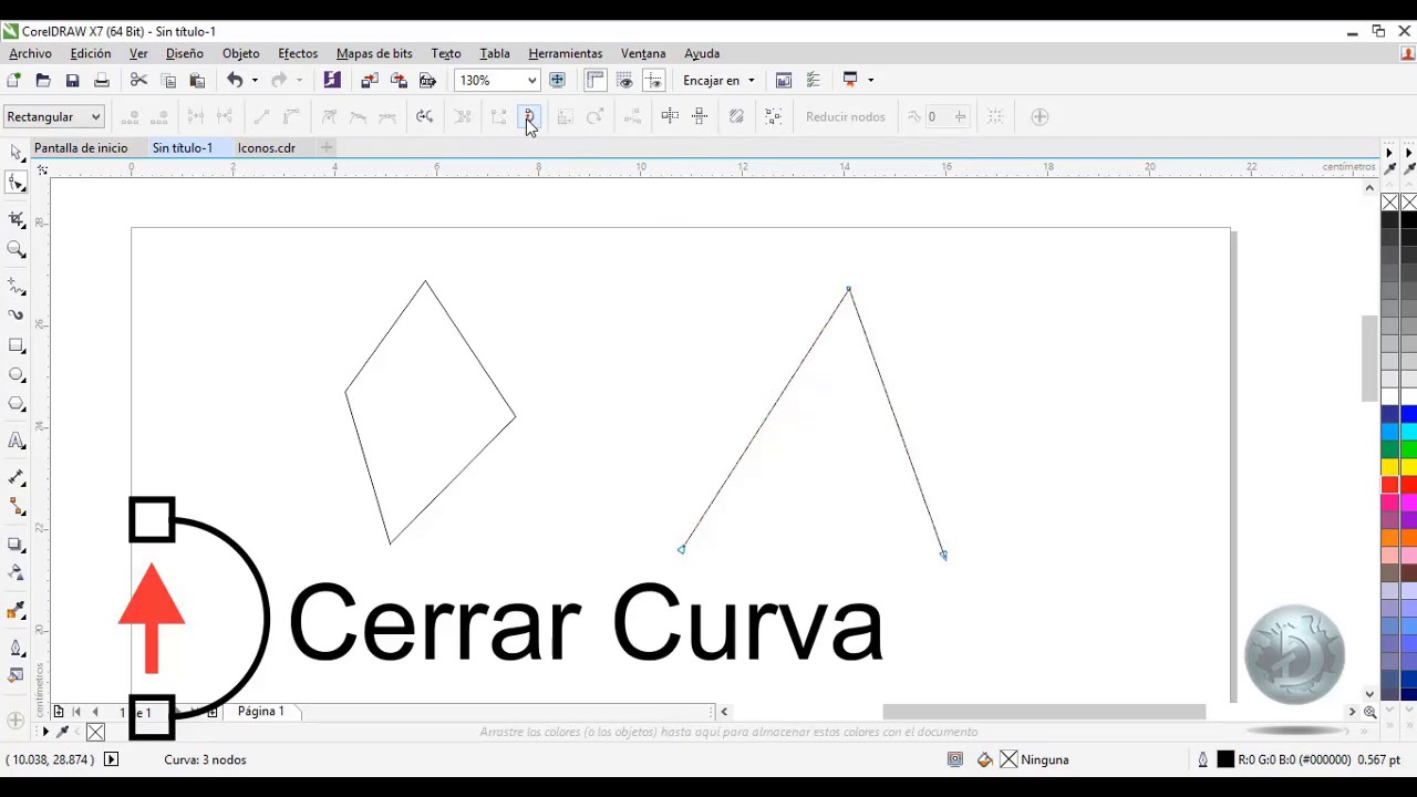 Parte 2 Herramienta Forma Unir dos nodos y Separar Curva