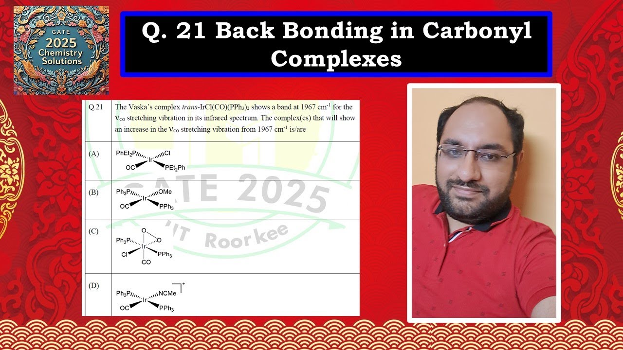 Back Bonding in Metal Carbonyl Complexes | GATE 2025 Chemistry Solutions