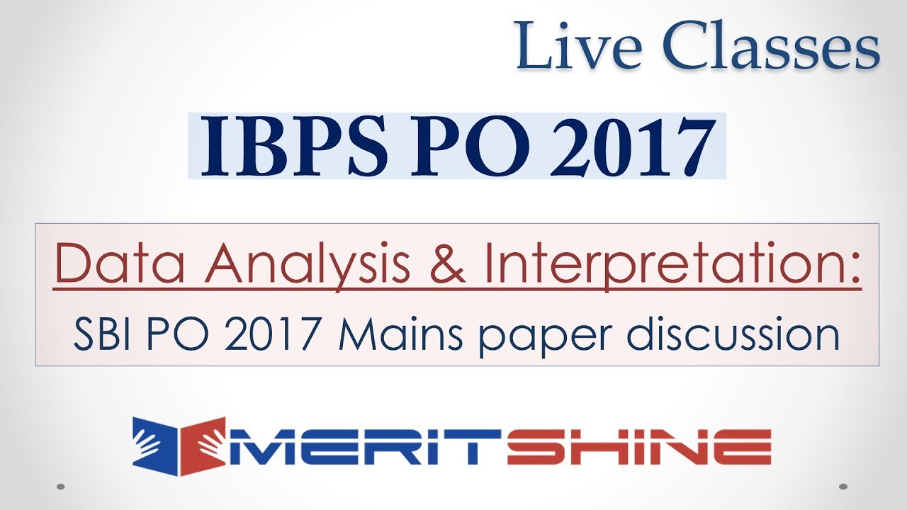 SBI PO 2017 Mains paper discussion (Data Analysis & Interpretation)